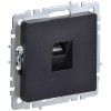 Розетка компьютерная СП RJ45 кат.6 BRITE РК11-БрЧ механизм черн. IEK BR-K10-2-K02