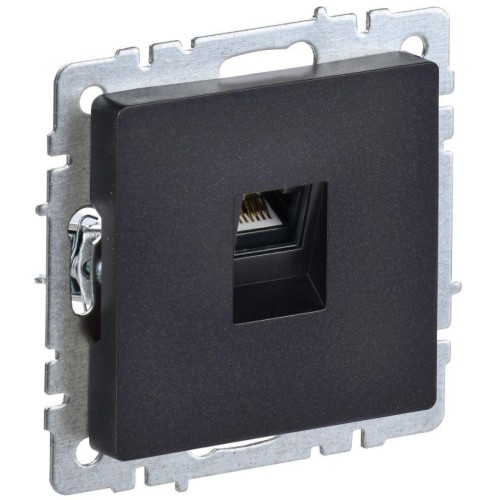 Розетка компьютерная СП RJ45 кат.6 BRITE РК11-БрЧ механизм черн. IEK BR-K10-2-K02