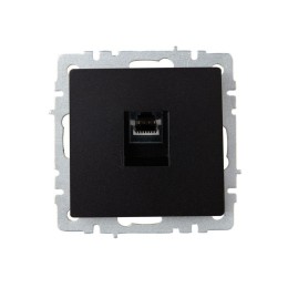 Розетка компьютерная СП RJ45 кат.6 BRITE РК11-БрЧ механизм черн. IEK BR-K10-2-K02