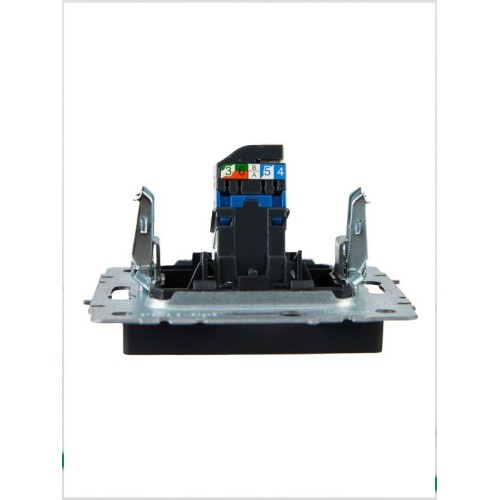 Розетка компьютерная СП RJ45 кат.6 BRITE РК11-БрЧ механизм черн. IEK BR-K10-2-K02