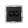 Розетка компьютерная двойн. СП RJ45 кат.6 BRITE РК11-2-БрЧ механизм черн. IEK BR-K20-2-K02