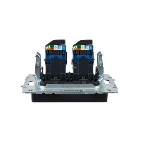 Розетка компьютерная двойн. СП RJ45 кат.6 BRITE РК11-2-БрЧ механизм черн. IEK BR-K20-2-K02