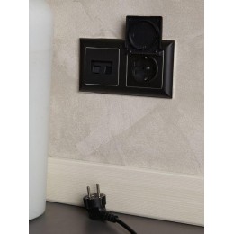 Розетка компьютерная двойн. СП RJ45 кат.6 BRITE РК11-2-БрЧ механизм черн. IEK BR-K20-2-K02