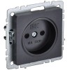 Розетка СП BRITE РСш10-2-БрЧ 10А без заземл. защ. шторки механизм черн. IEK BR-R13-10-K02