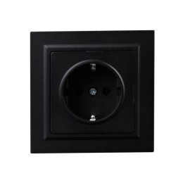 Розетка СП BRITE РСР14-1-0-БрЧ 16А в сборе с заземл. защ. шторки черн. IEK BR-R14-16-K02-F