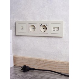 Рамка 4-м BRITE РУ-4-Бр беж. рифленый IEK BR-M42-51-K10