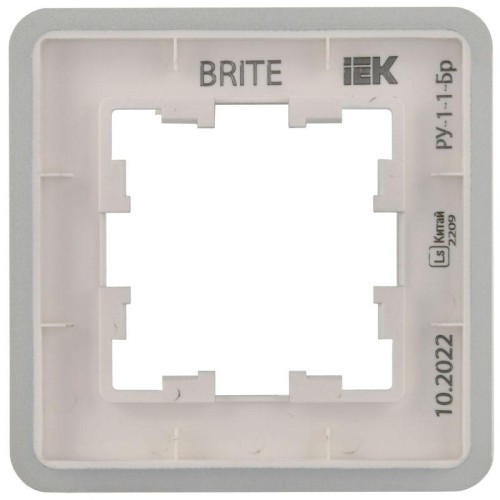 Рамка 1-м BRITE РУ-1-1-Бр метал. алюм. RE IEK BR-M12-M-01-K47