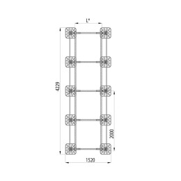 Конструкция опорная для установки оборудования TECHNORAPTOR FOOT 1200х4000 тип 2 HD КМ TR0226