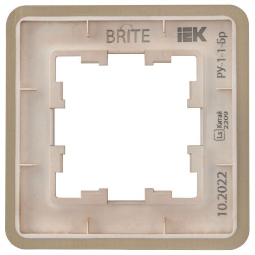 Рамка 1-м BRITE РУ-1-1-Бр метал. шампань RE AL IEK BR-M12-M-21-K37