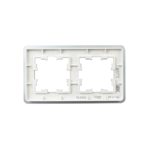 Рамка 2-м BRITE РУ-2-1-Бр метал. алюм. RE IEK BR-M22-M-01-K47