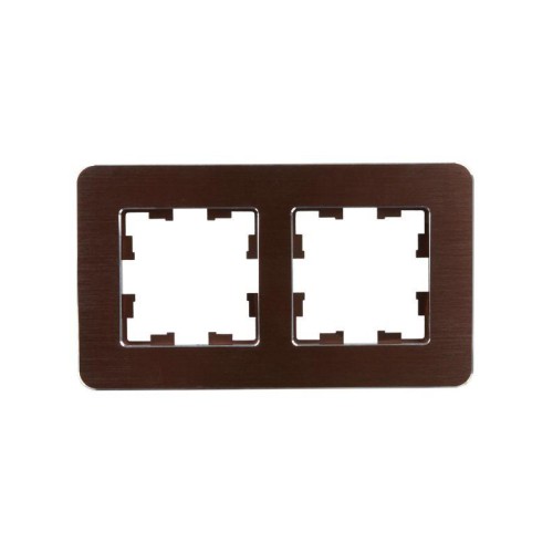 Рамка 2-м BRITE РУ-2-1-Бр метал. коричн. RE AL IEK BR-M22-M-21-K30