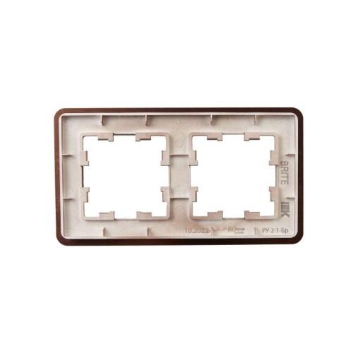 Рамка 2-м BRITE РУ-2-1-Бр метал. коричн. RE AL IEK BR-M22-M-21-K30