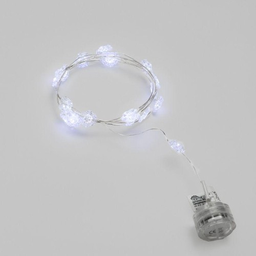 Гирлянда светодиодная "Снежинки" 2м 20LED бел. 2Вт 6В IP20 провод прозр. элементы питания 2хCR2032 (
