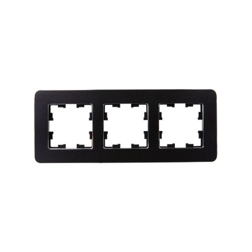 Рамка 3-м BRITE РУ-3-1-Бр метал. черн. RE IEK BR-M32-M-01-K02