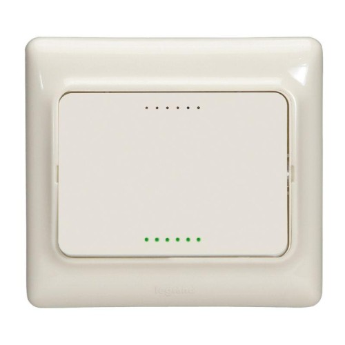 Выключатель 1-кл. СП Kaptika 10А IP20 с зел. подсветкой сл. кость Leg 782131