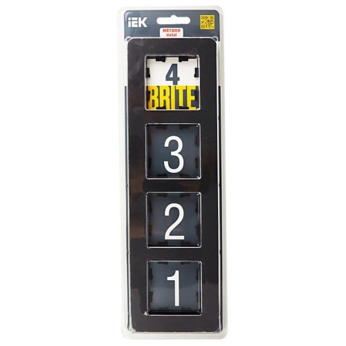 Рамка 4-м BRITE РУ-4-1-Бр метал. черн. RE IEK BR-M42-M-01-K02
