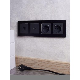 Рамка 4-м BRITE РУ-4-1-Бр метал. черн. RE IEK BR-M42-M-01-K02