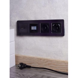 Рамка 4-м BRITE РУ-4-1-Бр метал. черн. RE AL IEK BR-M42-M-21-K02