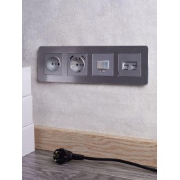 Рамка 4-м BRITE РУ-4-1-Бр метал. алюм. RE AL IEK BR-M42-M-21-K47