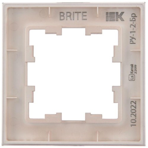 Рамка 1-м BRITE РУ-1-2-Бр стекло розовый матов. IEK BR-M12-G-31-K14