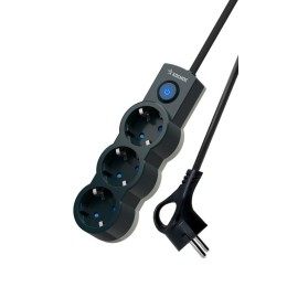 Удлинитель 3х3м с заземл. IP20 с выкл. 10А 2200Вт 220В защ. шторки ПВС 3х1 черн. КОСМОС YKsm3m-3g-Z-