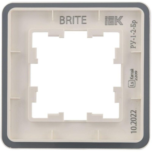 Рамка 1-м BRITE РУ-1-2-Бр стекло бел. RE IEK BR-M12-G-41-K01
