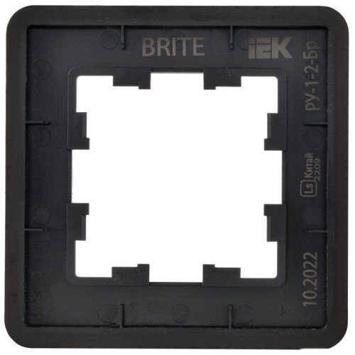 Рамка 1-м BRITE РУ-1-2-Бр стекло черн. RE IEK BR-M12-G-41-K02