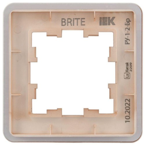 Рамка 1-м BRITE РУ-1-2-Бр стекло дым. RE IEK BR-M12-G-41-K97