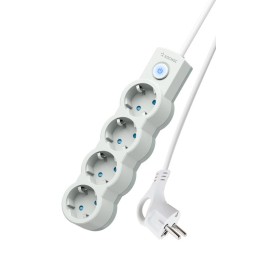 Удлинитель 4х5м с заземл. IP20 с выкл. 10А 2200Вт 220В защ. шторки ПВС 3х1 бел. КОСМОС YKsm5m-4g-Z-V