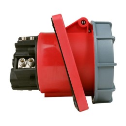 Розетка фланцевая наклонная 445 125А 6h 380AC 3P+PE+N IP67 КЭАЗ 332745