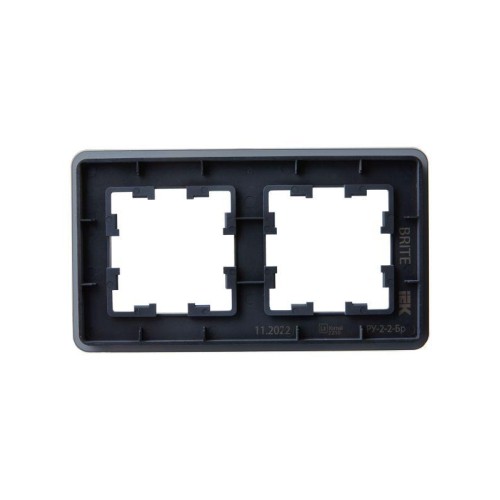 Рамка 2-м BRITE РУ-2-2-Бр стекло графит RE IEK BR-M22-G-41-K53