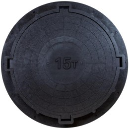 Люк тяжелый нагрузка 150кН d750мм В=110мм полимерно-песчаный черн. SPP