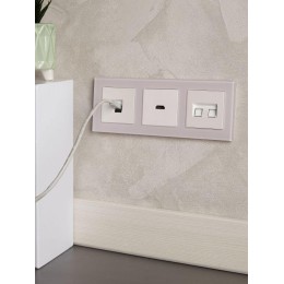 Рамка 3-м BRITE РУ-3-2-Бр стекло розовый матов. IEK BR-M32-G-31-K14