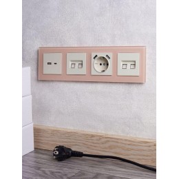 Рамка 4-м BRITE РУ-4-2-БрП стекло перс. матов. IEK BR-M42-G-31-K96