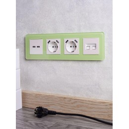 Рамка 4-м BRITE РУ-4-2-Бр стекло эко грин RE IEK BR-M42-G-41-K06