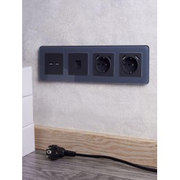 Рамка 4-м BRITE РУ-4-2-Бр стекло графит RE IEK BR-M42-G-41-K53