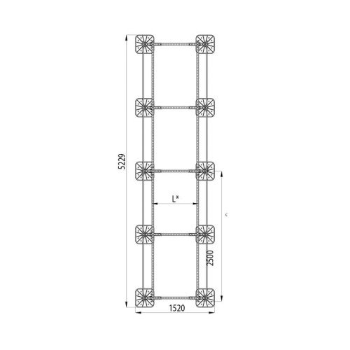Конструкция опорная для установки оборудования TECHNORAPTOR FOOT 1200х5000 тип 1 HD КМ TR0227