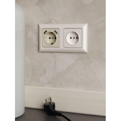 Рамка 2-м BRITE РУ-2-Бр беж./жемчуж. IEK BR-M22-12-1-K10
