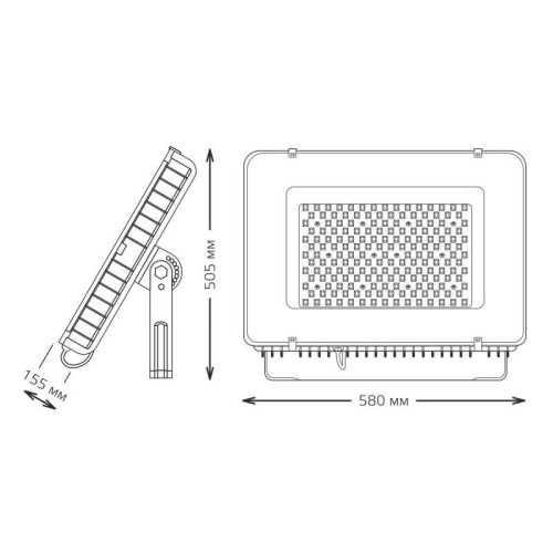 Прожектор светодиодный Qplus 400Вт 6500К IP65 48000лм 100-240В ДО черн. GAUSS 613511400