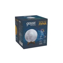 Светильник светодиодный настольный 3D Луна 1Вт 2700-5000К 100лм 5В аккум. Li-ion 450мА.ч бел. GAUSS