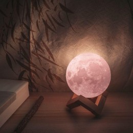 Светильник светодиодный настольный 3D Луна 1Вт 2700-5000К 100лм 5В аккум. Li-ion 450мА.ч бел. GAUSS