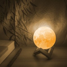 Светильник светодиодный настольный 3D Луна 1Вт 2700-5000К 100лм 5В аккум. Li-ion 450мА.ч бел. GAUSS