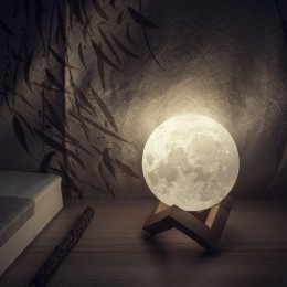 Светильник светодиодный настольный 3D Луна 1Вт 2700-5000К 100лм 5В аккум. Li-ion 450мА.ч бел. GAUSS