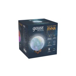 Светильник светодиодный настольный 3D Луна 1Вт 100лм 5В аккум. Li-ion 450мА.ч RGB многоцветн. GAUSS