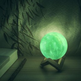 Светильник светодиодный настольный 3D Луна 1Вт 100лм 5В аккум. Li-ion 450мА.ч RGB многоцветн. GAUSS