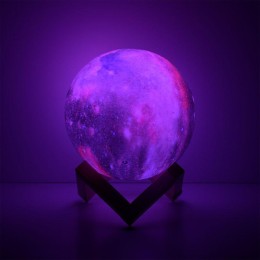 Светильник светодиодный настольный 3D Луна 1Вт 100лм 5В аккум. Li-ion 450мА.ч RGB многоцветн. GAUSS