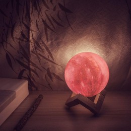 Светильник светодиодный настольный 3D Луна 1Вт 100лм 5В аккум. Li-ion 450мА.ч RGB многоцветн. GAUSS