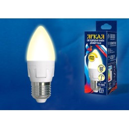 Лампа светодиодная LED-C37 7W/3000K/E27/FR/DIM PLP01WH Яркая 7Вт свеча матовая 3000К тепл. бел. E27