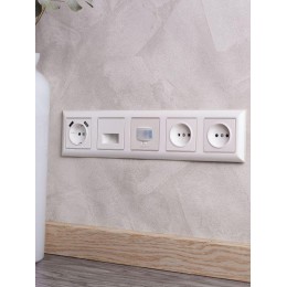 Рамка 5-м BRITE РУ-5-Бр беж./жемчуж. IEK BR-M52-12-1-K10