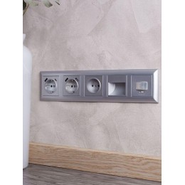 Рамка 5-м BRITE РУ-5-Бр алюм./алюм. IEK BR-M52-12-K47